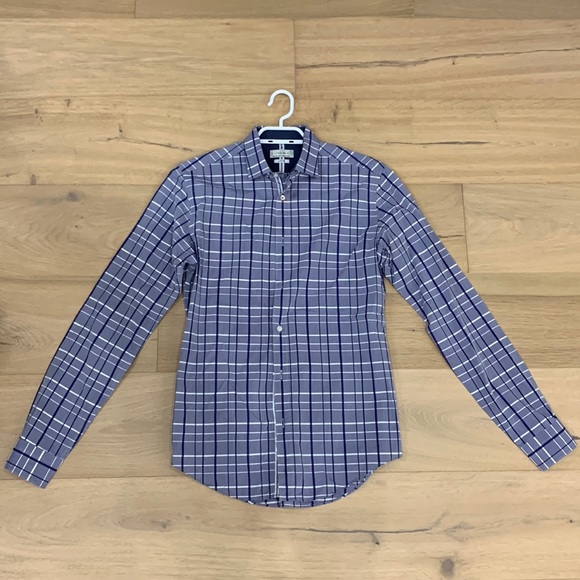 ZARA MENS BLUE PLAID CASUAL DRESS SHIRT - SIZE SMALL - Picture 1 of 6